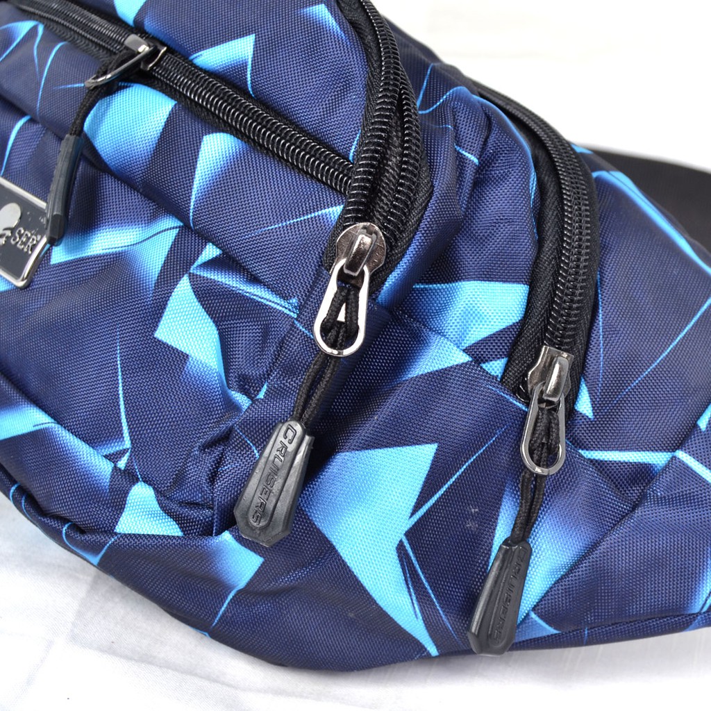 Tas Pinggang Cruiser Motif Trapezoid Pria Import 5 Res 3222-2 / 7822-2