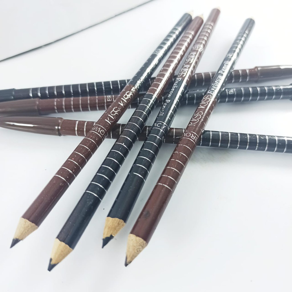 TERMURAH!! PENSIL ALIS DUO WARNA HITAM / COKLAT KIS KIS ANTI LUNTUR TAHAN LAMA