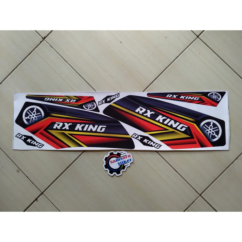 Stiker motor yamaha rx king variasi merah-gold