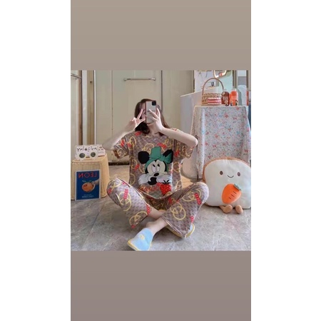 Stelan baju tidur wanita dewasa GUCCI celana panjang