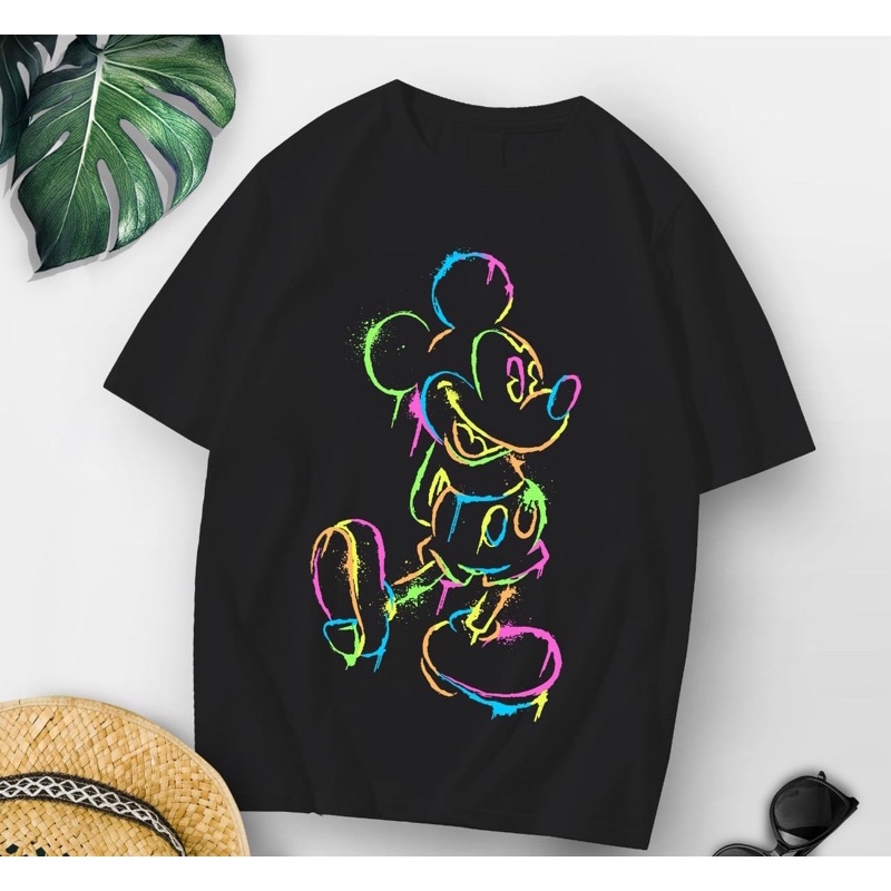 Baju kaos oversize xl tee tshirt cewe wanita dewasa remaja abg motif terbaru-Mickey colorfull