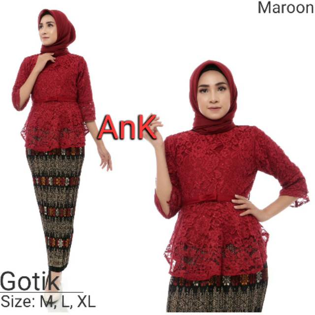 Terlaris atasan kebaya brukat gotik bahan brukat tebal bukan yang tipis bisa bayar di tempat