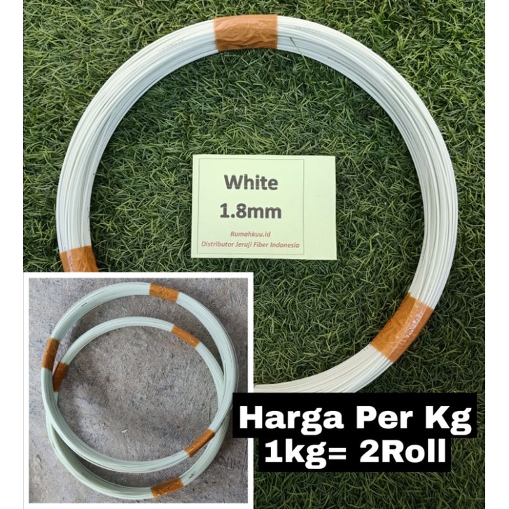 Ruji Fiber 1.8mm putih untuk sangkar, dongdang, layangan naga dll