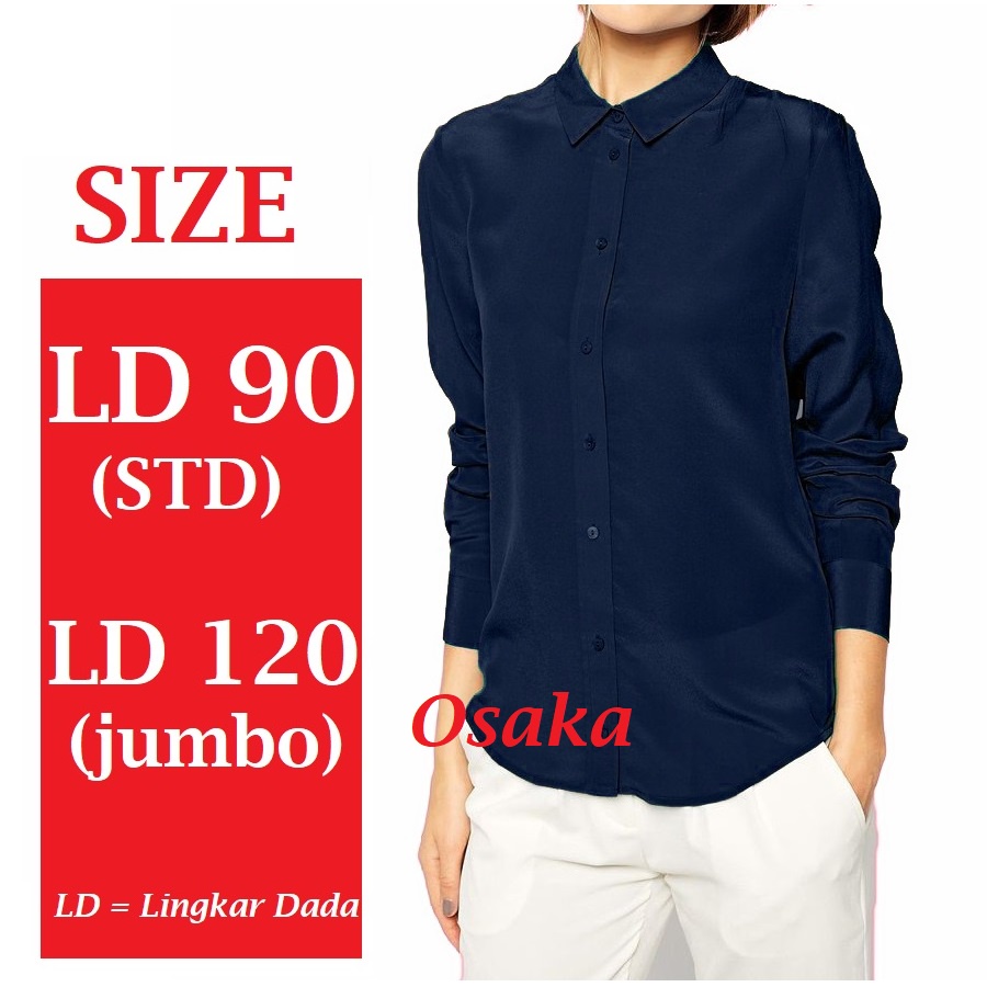 Baju Lengan Panjang Blouse Kemeja Wanita All Size STD dan JUMBO Pakaian Wanita Atasan Wanita Lengan panjang Baju kerja kantor blus