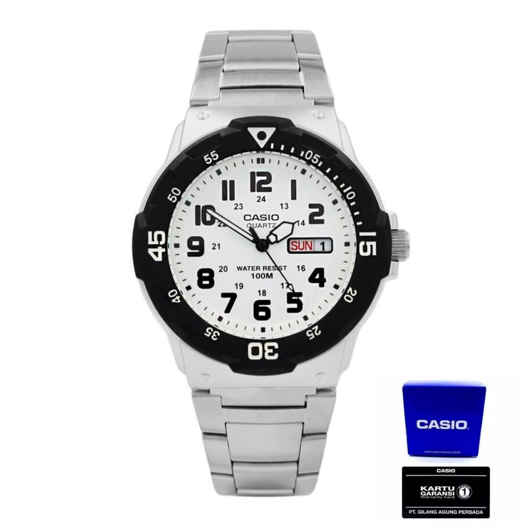 Casio Pria MRW-200HD-7BVDF Jam Tangan Pria Casio Original Analog Stainless Steel Strap
