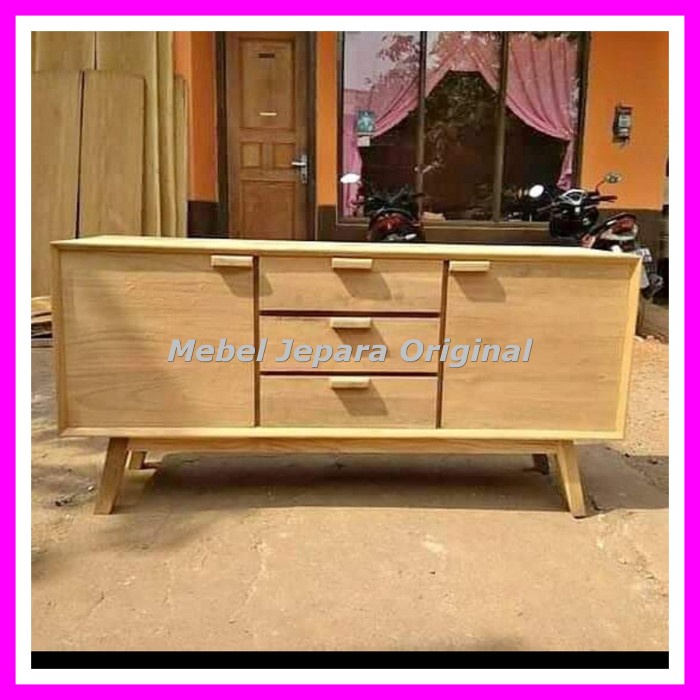 Meja Tv Minimalis Jati - Bufet Retro Jati Jepara Mentahan Murah
