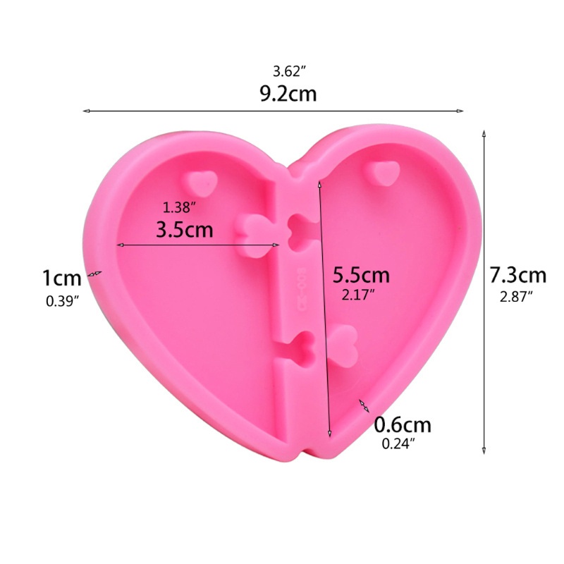 SIY  Valentine's Day Heart Pendant Keychain Resin Casting Mold Puzzle Heart Love Mold