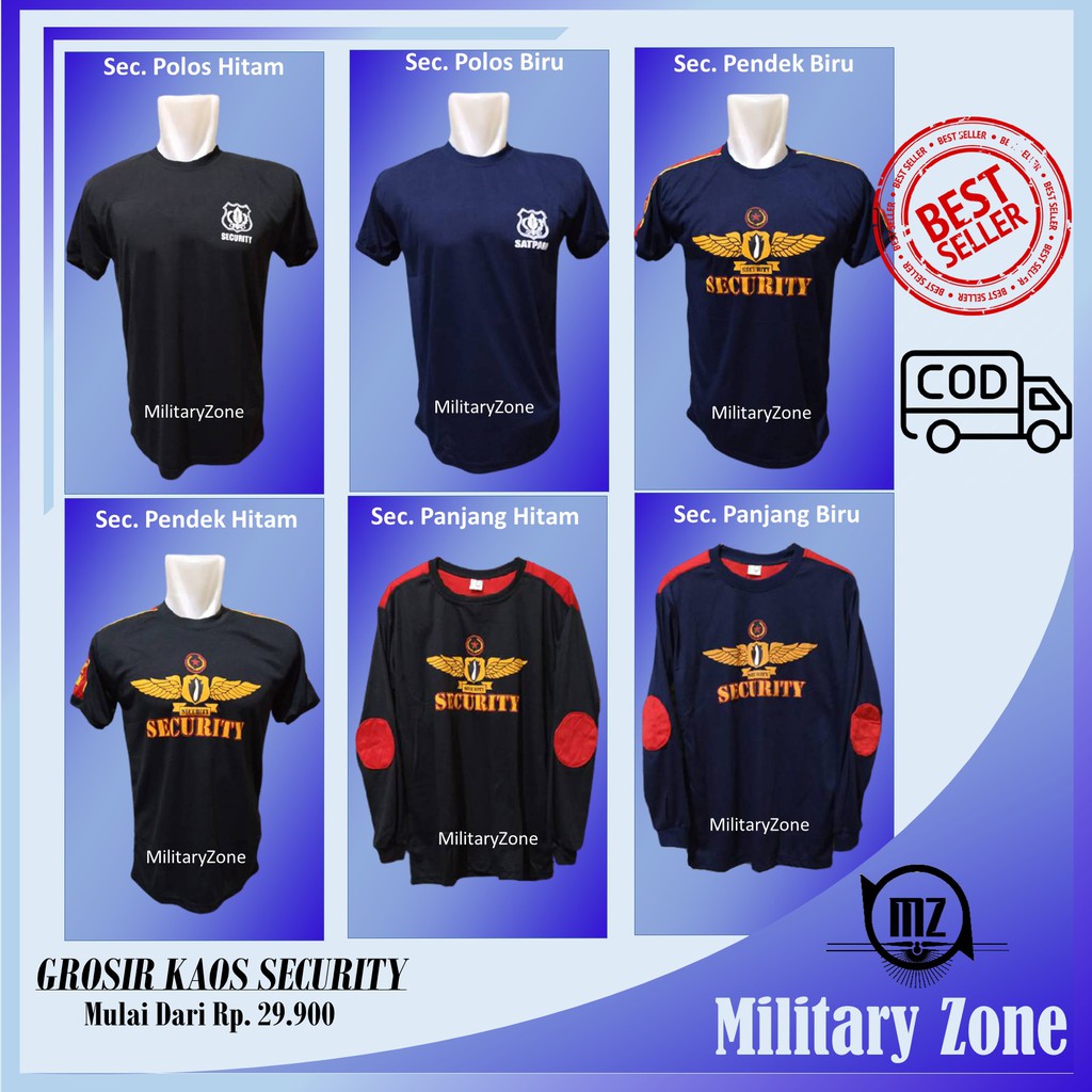 BAJU KAOS SECURITY SATPAM PRIA LENGAN TANGAN PANJANG ...