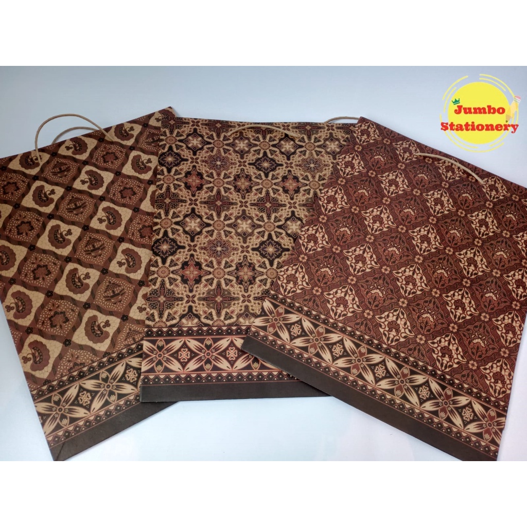 paper bag BATIK paperbag motif ukuran 20 x 25 tas kertas shopping good