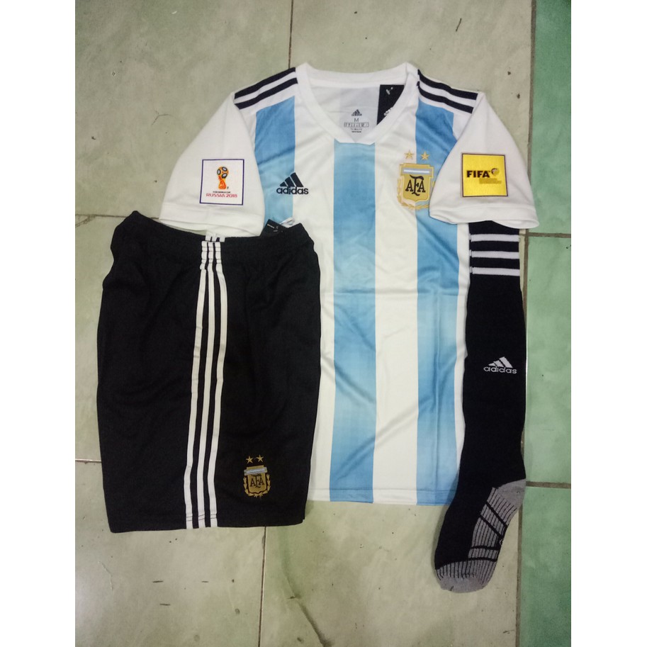 Diskon Jersey Baju Kaos Kaki Celana Argentina Home World Cup 2018 Grade Ori |