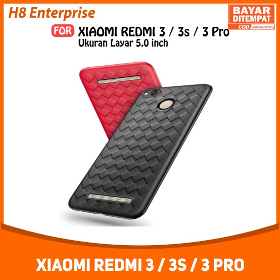 Soft Case Xiaomi Redmi 3 / 3s / 3 Pro Casing Cover HP Original Premium Woven Silicone