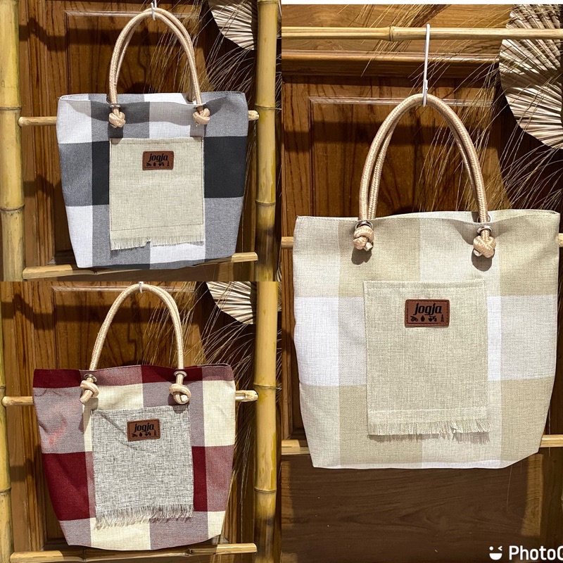 Tas wanita/tas mukena mini motif kotak-kotak