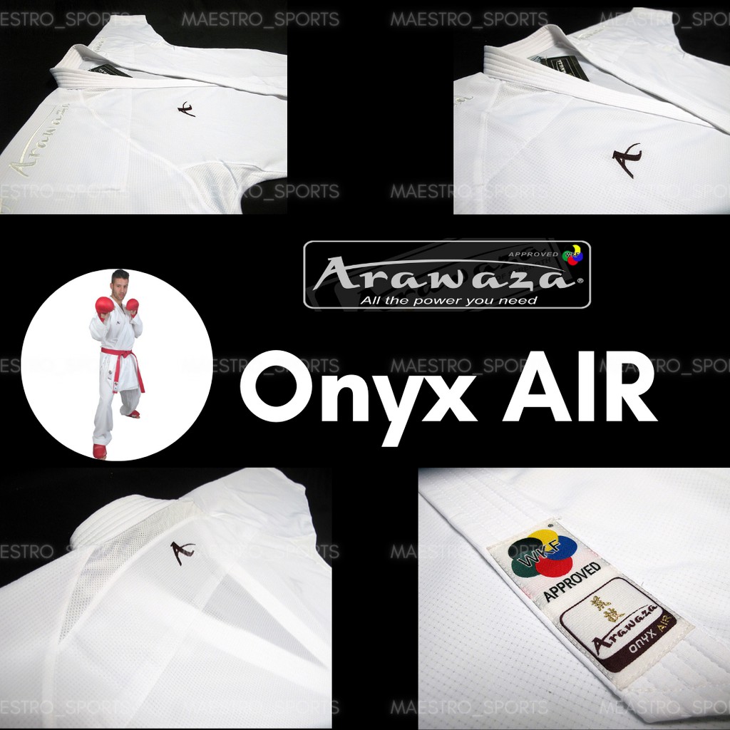 ARAWAZA Onyx AIR  "white series" (Seragam Karate) - KUMITE - WKF Approved