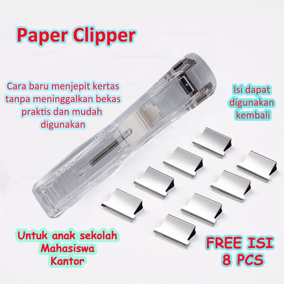 Bona Paper Clipper Portable Penjepit Kertas Dokumen Pengganti stapler