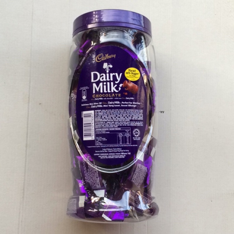 

Cokelat susu Cadbury Dairy milk toples coklat susu Chocolate Malaysia