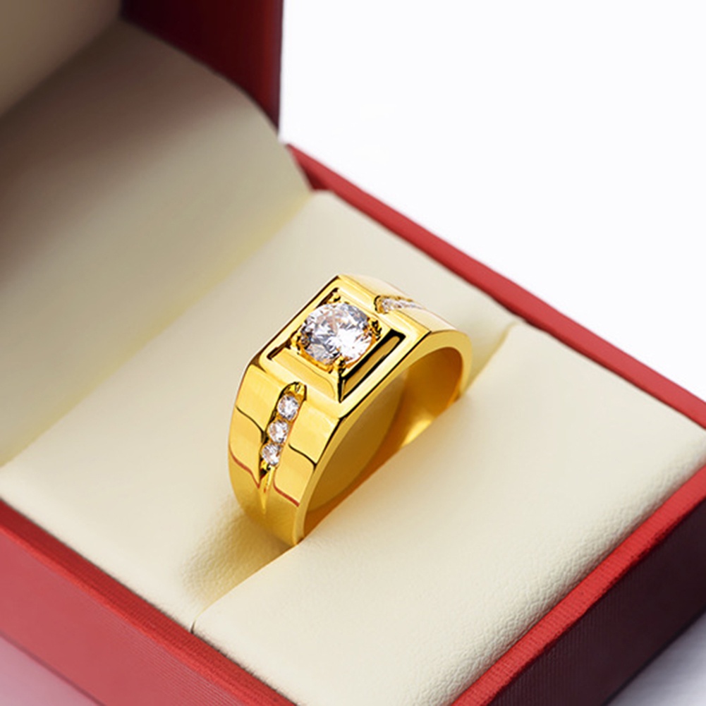 Hu Hu Hu Hu Hu Alat Bantu Pasang Kacamata♡ Cincin Pria Lebar Hias Berlian Imitasi Bling Untuk Pesta Pernikahanhadiah