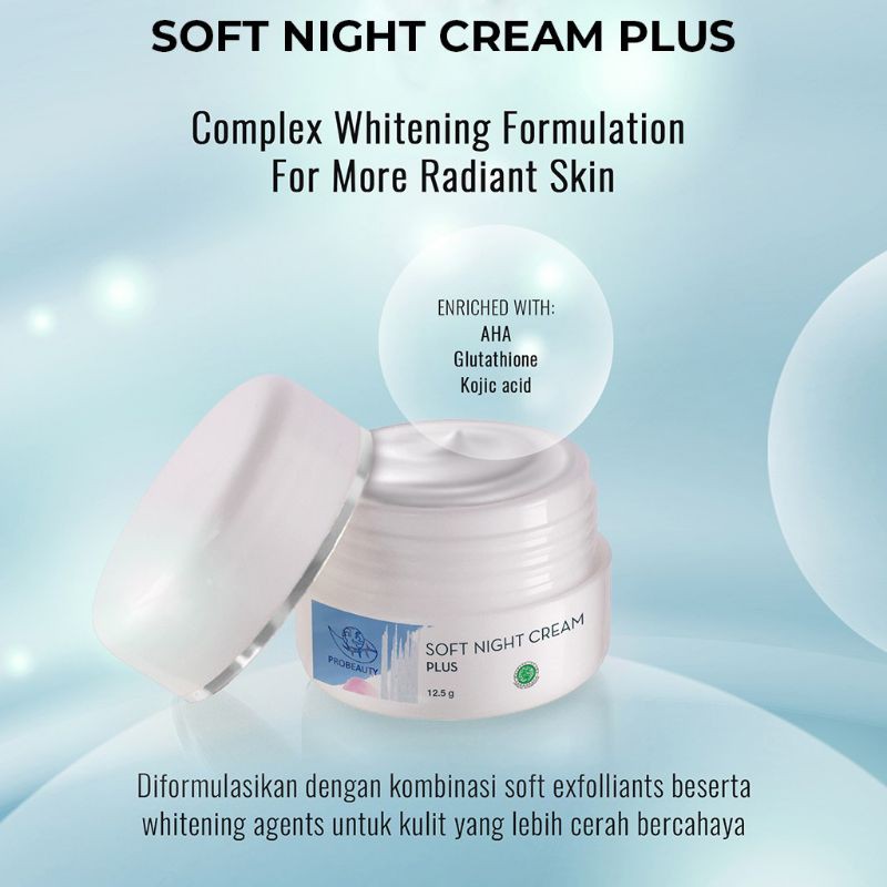 PROBEAUTY SOFT NIGHT CREAM // Krim Malam Aha Dengan Whitening Complex