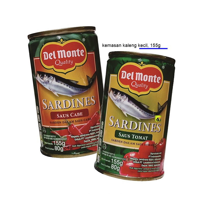 

Del Monte - Sarden Dalam Saus - Kemasan Kaleng Kecil 155g