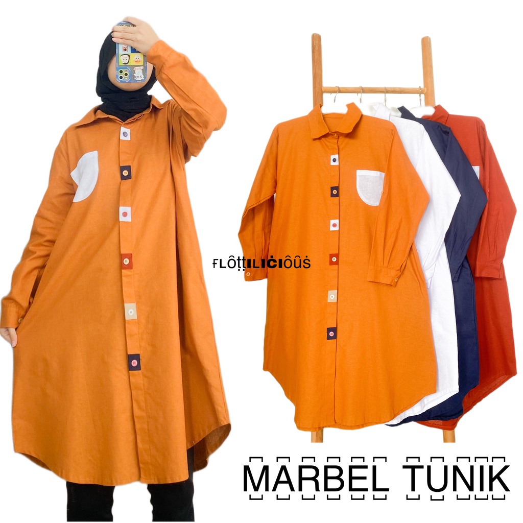 MARBEL TUNIK - baju muslim wanita / pakaian hijab / tunic linen murah / colorfull