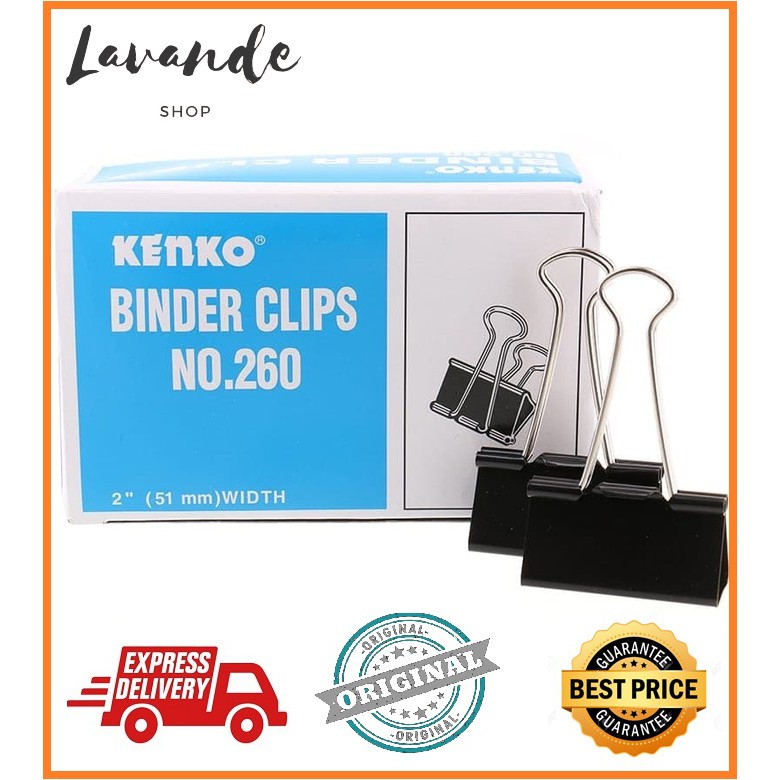 

KENKO BINDER CLIP 260 / PENJEPIT KERTAS 51 MM KLIP KERTAS