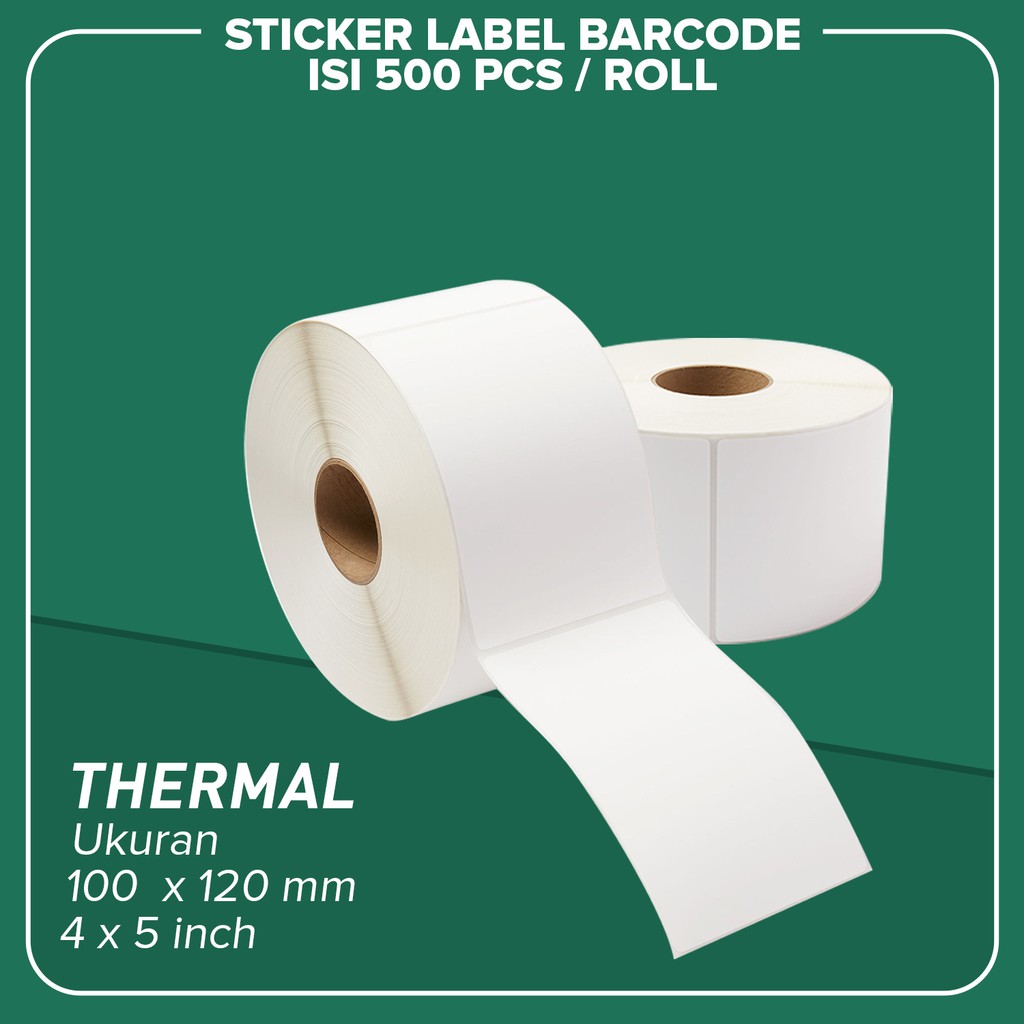 

Label Barcode Thermal 100 x 120 Kertas Sticker Thermal 100 x 120 isi 500 Pcs