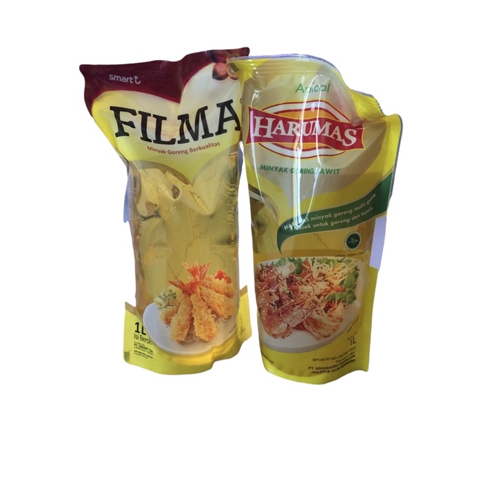 Jual Minyak goreng harumas, filma, sania refill 1 liter dan 2 liter