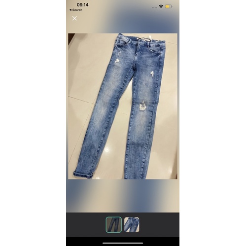 Celana jeans / Skinny Jeans Zara Wanita size:36 , Blue ripped Jeans Zara ORIGINAL