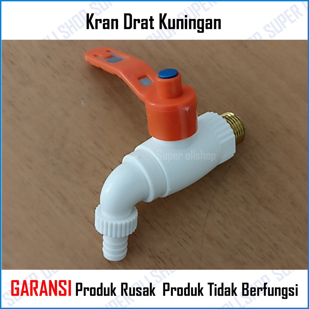 Kran Keran Air Tembok Taman Plastik Murah/ Kran Air PVC Jumbo Drat Kuningan 1/2