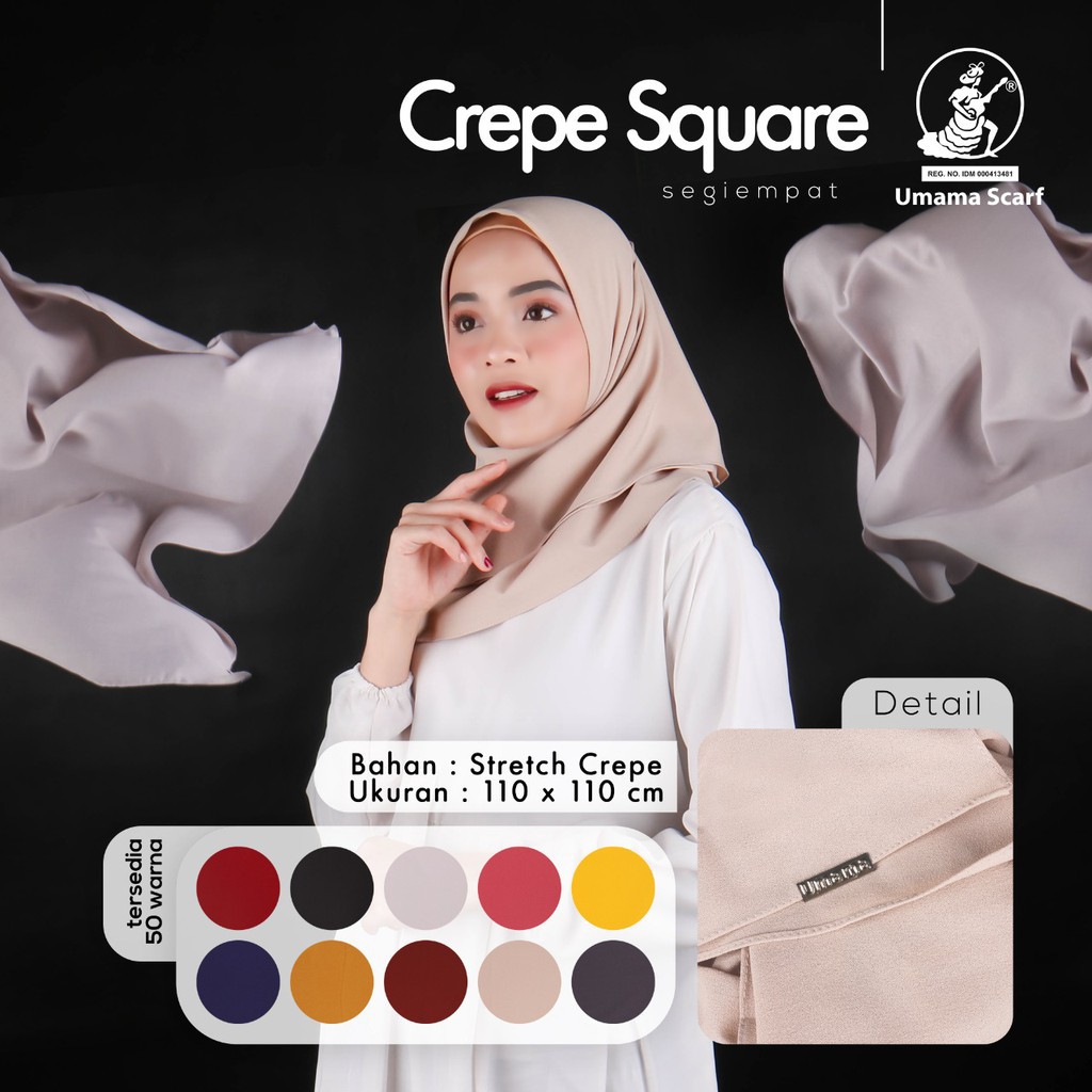[BISA COD] Umama Kerudung / Hijab Crepe Square Segiempat Part 1