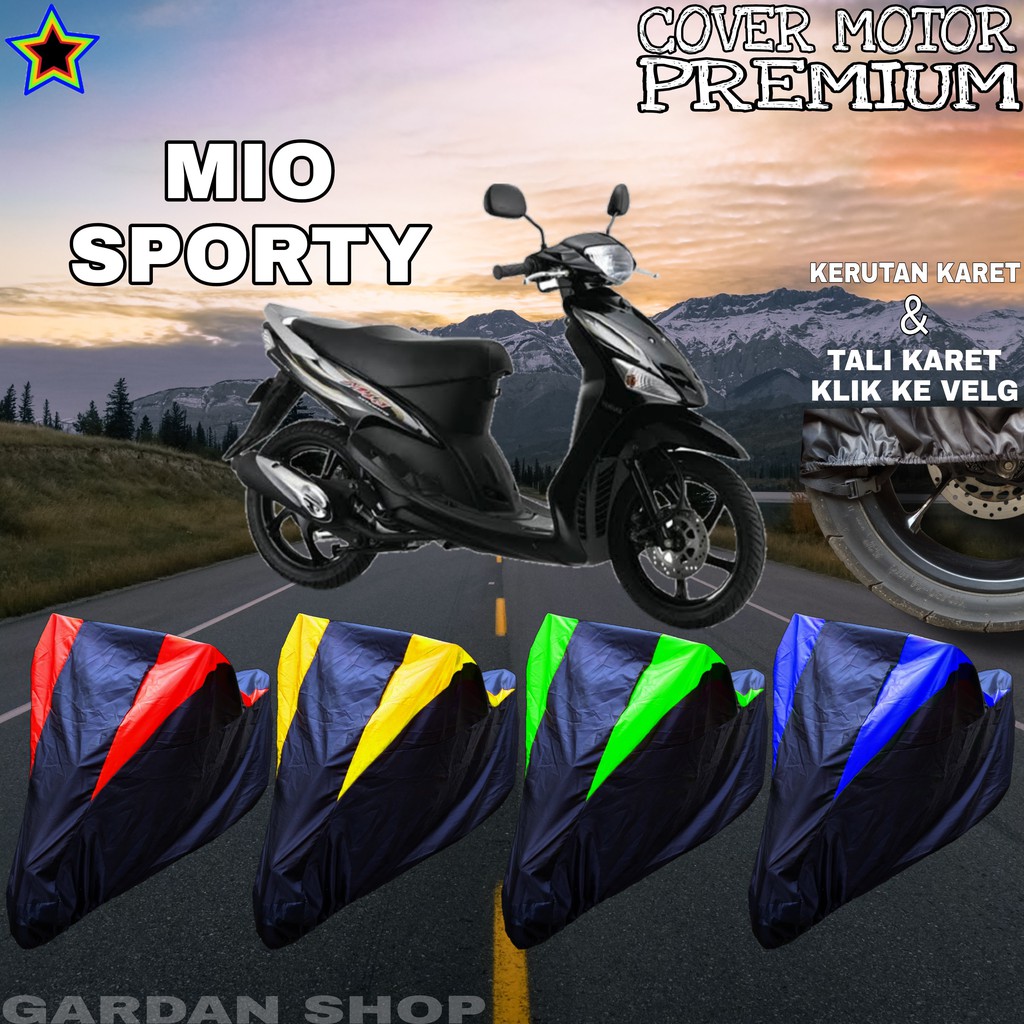 Sarung Motor MIO SPORTY Hitam KOMBINASI Body Cover Penutup Mio PREMIUM