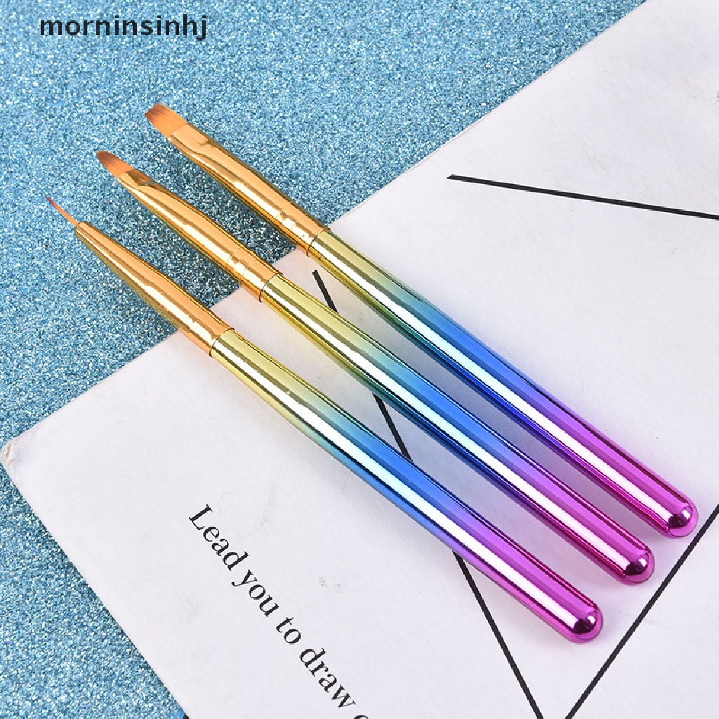 Mornin 3pcs / set Brush Pen Dotting Untuk Gambar Nail Art Diy