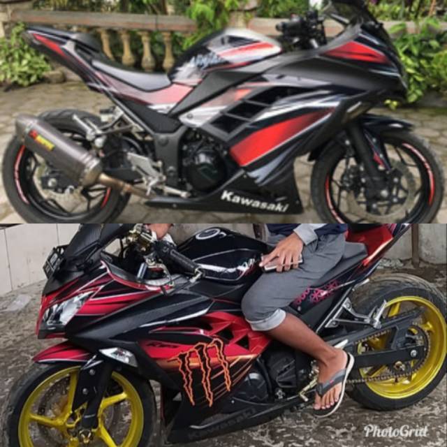 Striping Ninja 250 Fi F1 Variasi Kawasaki Stiker Lis Motor List