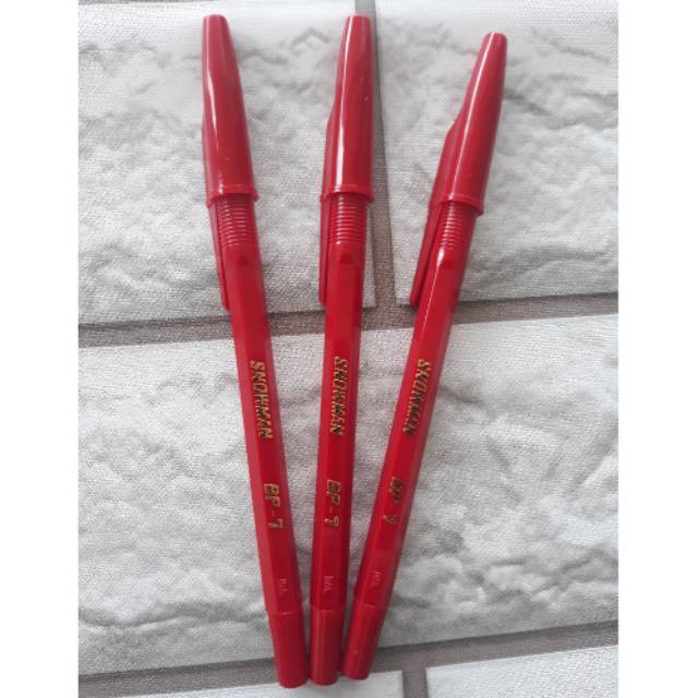 

LF49 Pulpen Bolpoin Bulpoin Pen Pena Bolpen Ballpoint Bolpoint Snowman BP-7 tinta Merah
