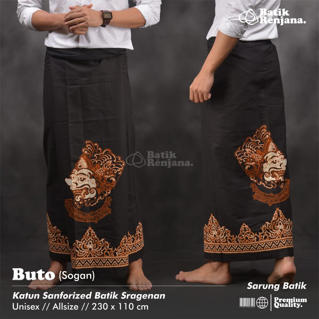 BUTO SOGAN Sarung Batik Pria Cowok Dewasa Premium Motif Batik Lebaran Asli Solo ALL Size RENJANA