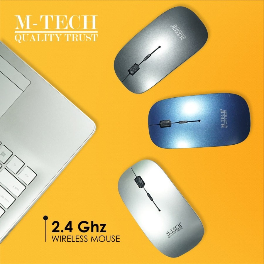 Mouse wireless m-tech 2.4ghz optical 4d slim silent 1600dpi for pc laptop tv sy-6070 original