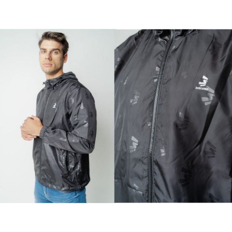 jacket parasut 3second black