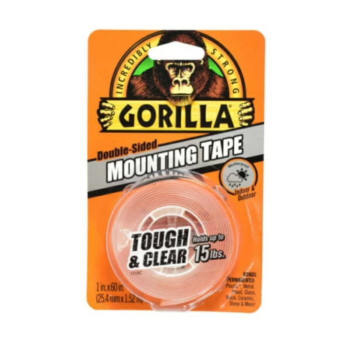 

Gaya Gorilla Double Tape Tough & Clear 2.5 Cm Terlaris