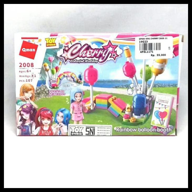 Produk Unggulan Lego Qman 4 In 1 Cherry 2008 Rainbow Balloon Booth Isi 107Pcs