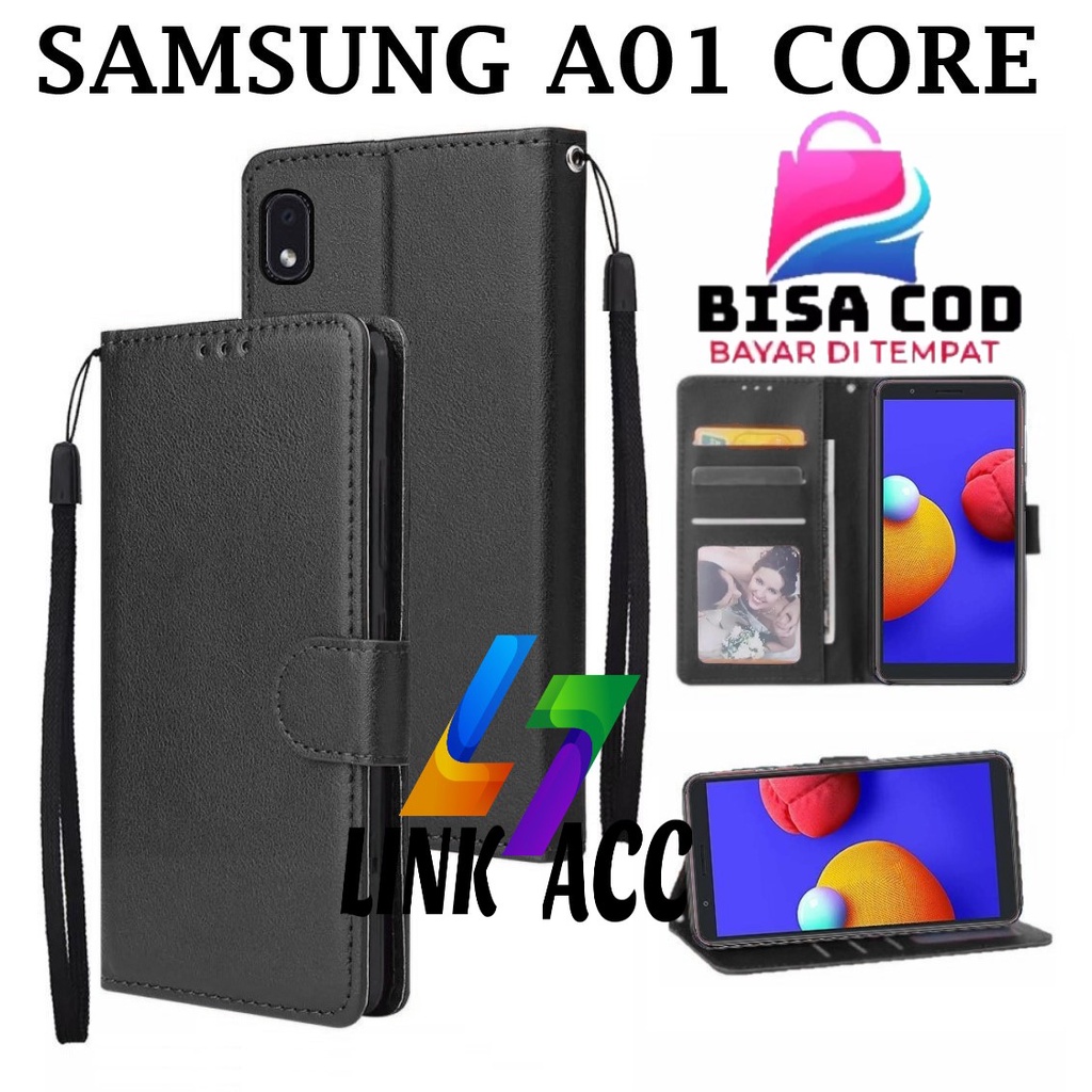 SAMSUNG A01 CORE FLIP LEATHER CASE PREMIUM-FLIP WALLET CASE KULIT UNTUK SAMSUNG A01 CORE - CASING DO