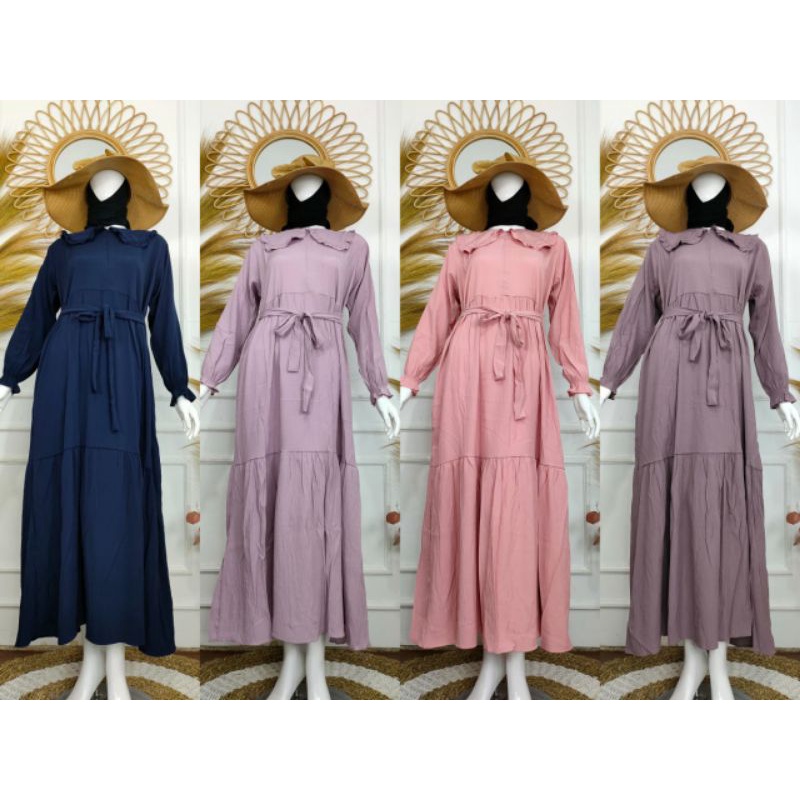 gamis crincle kerah korea