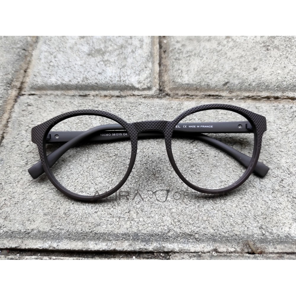 Frame Kacamata Rubber bulat unisex Oga OGA 10036 Coklat Tua
