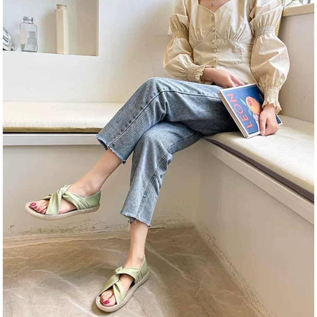 AGI2049 slip on wanita murah sepatu flat wanita terbaru slip on import terbaru sepatu karet cod jakarta