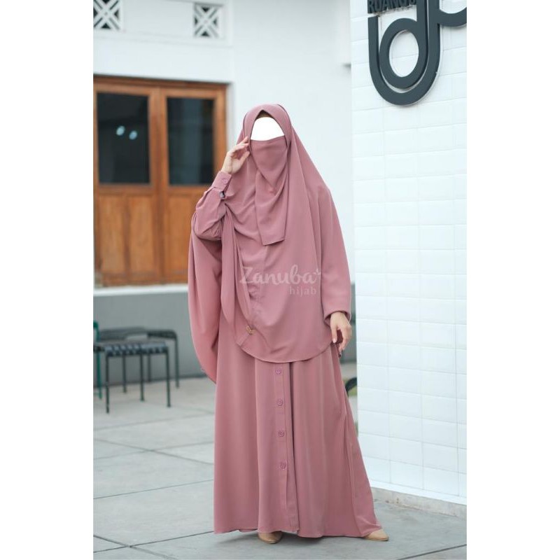 Gamis set syar'i by Zanuba Hijab Button set