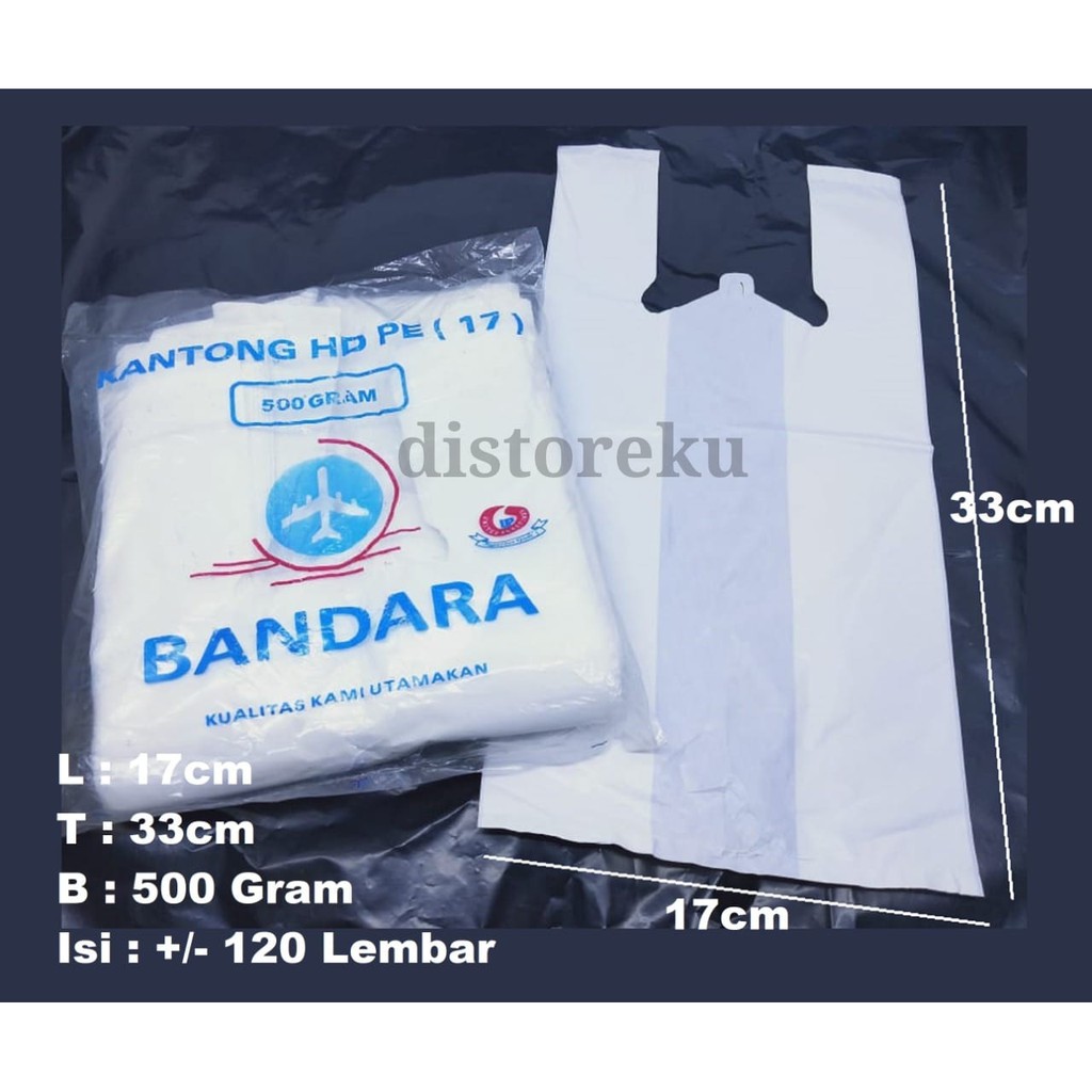 kantong plastik kresek hd pe putih susu 500 gram tebal uk 17