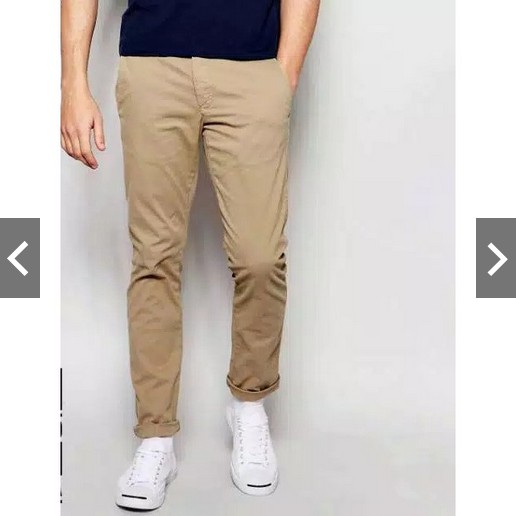 CELANA PRIA CHINO Slim fit Panjang Kerja kantor Santai Liburan Cowok Gentleman 27 - 38