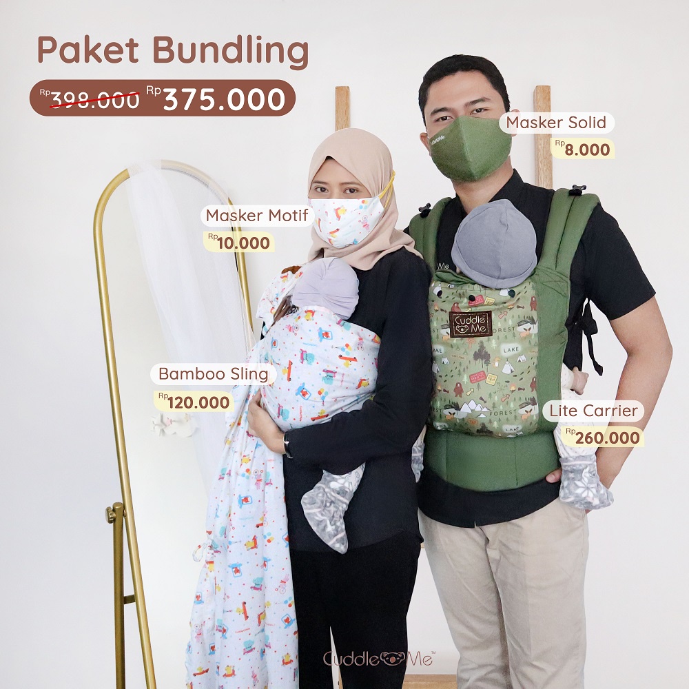 Paket Special  Ring sling bamboo SSC gendongan Cuddle me set baby cape fitted booties Free ucapan kado