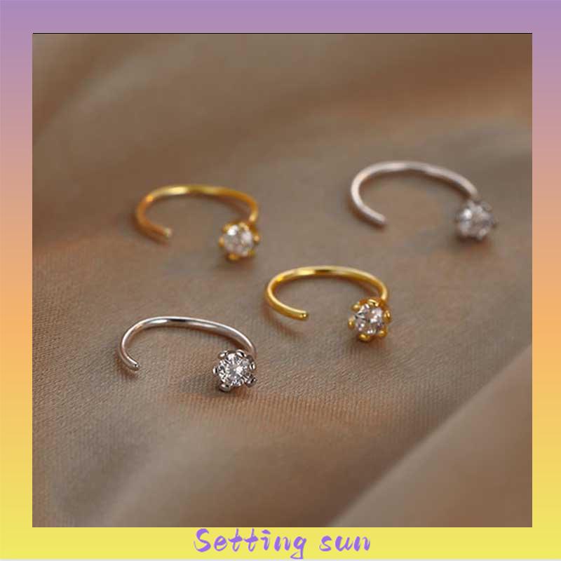 Anting Zirkon Temperamen Fashion Wanita Tidur Gratis Melepas Anting-Anting Trendi Yang Indah TN TN