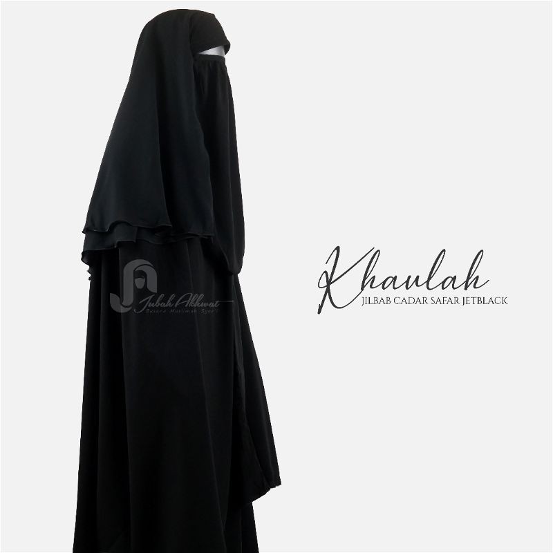 Jilbab cadar safar bahan jetblack