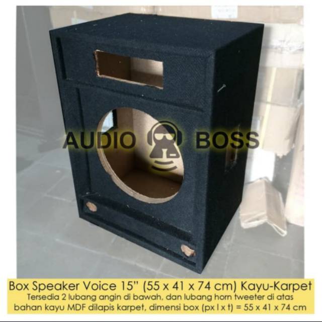 Box Speaker 15 inch Tweeter 2 Way Boks Speaker 15 in Voice 55 x 41 x 74 cm Kayu Karpet