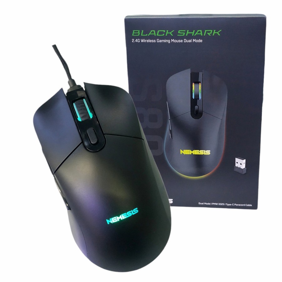 NYK Nemesis S80 Black Shark Mouse Gaming Dual Mode Wired &amp; Wireless